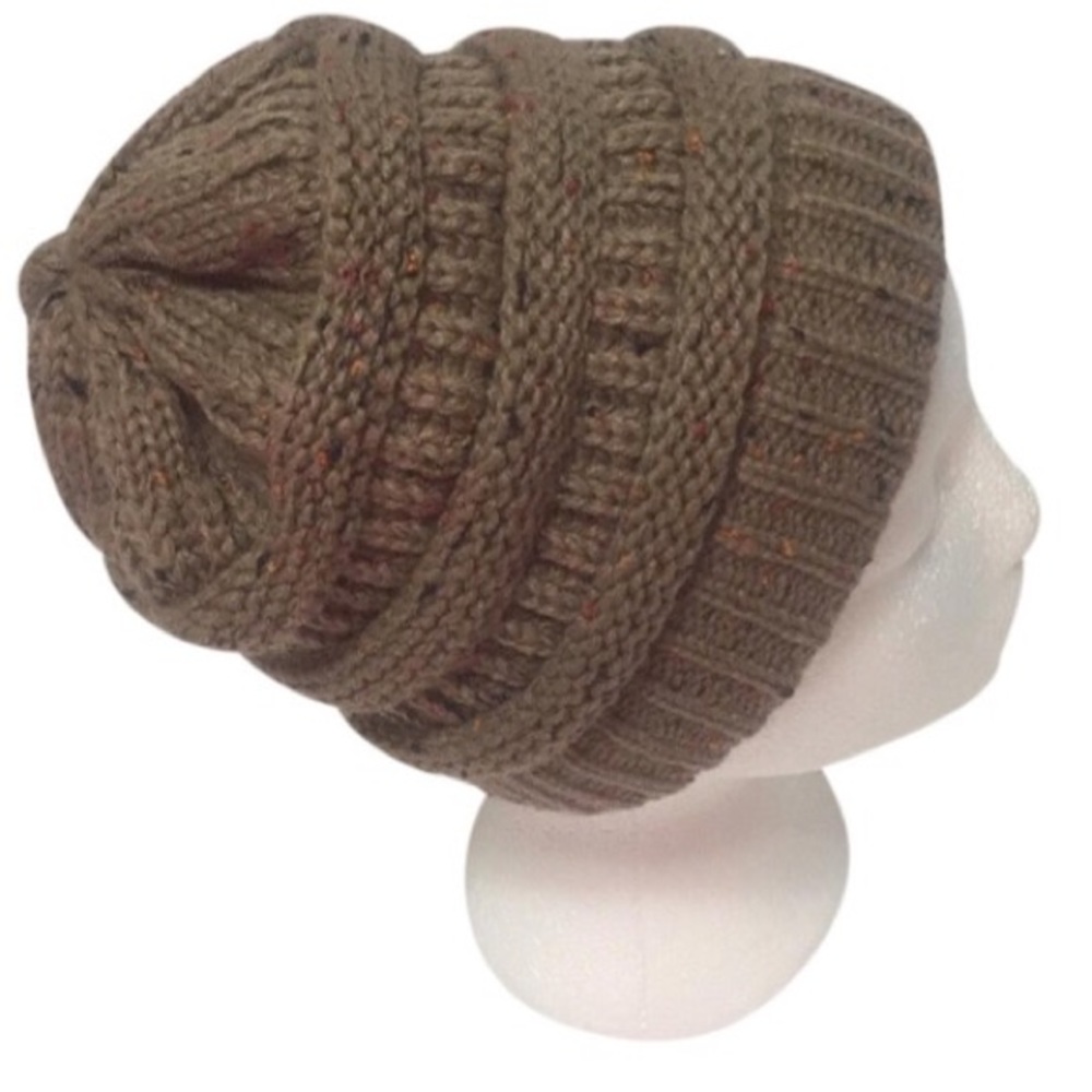 CC Taupe Tweed Beanie NWOT